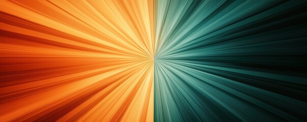 Obraz premium Client Acquisition campaign. Vibrant rays of orange and teal radiating from the center.