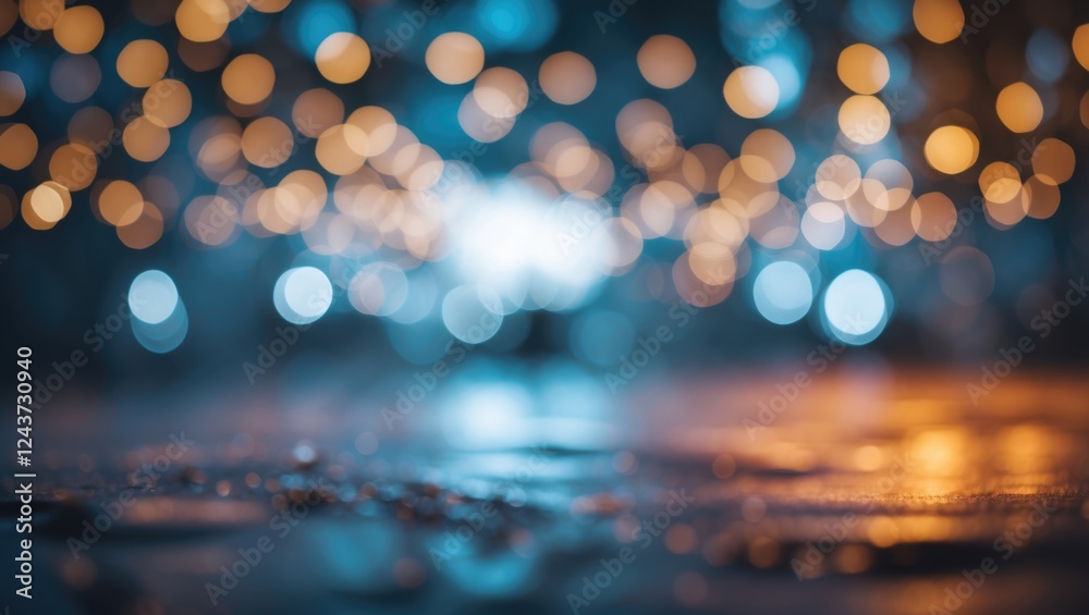 Poster defocused abstract background with illuminated bokeh lights creating a dreamy atmosphere and soft re