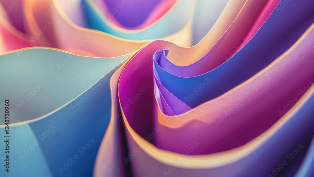 Poster colorful abstract paper shapes creating a dynamic and vibrant background texture for design and arti