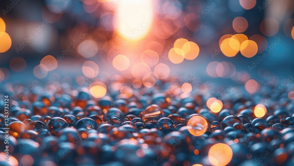 Poster abstract bokeh background with shimmering orbs for creative editing projects and graphic design appl