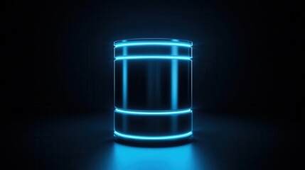 Minimalist firewall protecting a glowing database icon