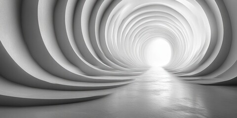 Obraz premium Concentric White Circles Abstract Background Minimalist Design with Copy Space for Tranquility and Calmness