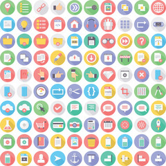 UiUx icon 100+ set bundling pack flat icon flat design fill icon