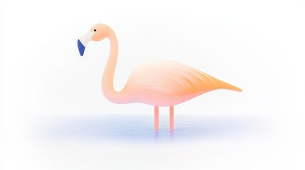 Fototapeta premium Elegant Minimalist Illustration of a Flamingo in Soft Colors