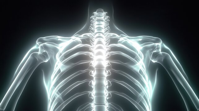 Cross-sectional MRI of the sternum revealing internal bone structure