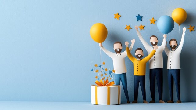 A group of cheerful people raising their hands enthusiastically to celebrate their team s shared achievements and success  The image depicts a vibrant