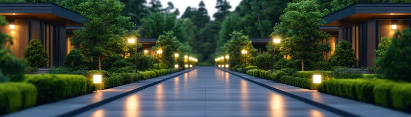 Naklejka premium Explore this captivating image showcasing the integration of smart technology within green urban design Discover AI-powered energy optimization strategies for sustainable cityscapes Witness the
