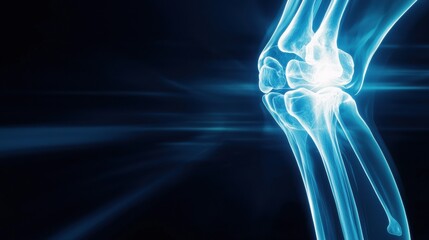 High-definition X-ray showing tibia and fibula alignment with the knee joint