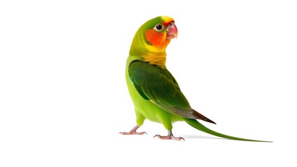 Obraz premium Colorful parrot standing upright with bright feathers and a cheerful expression