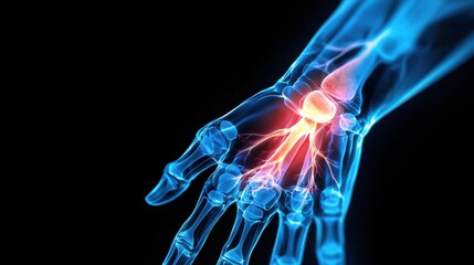 Fototapeta premium MRI displaying carpal tunnel syndrome with nerve compression