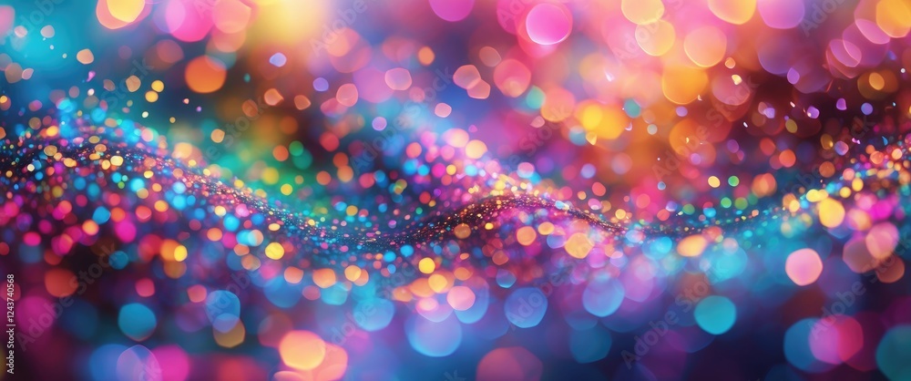 Wall mural colorful abstract bokeh background with vibrant light effects ideal for text overlay and creative pr