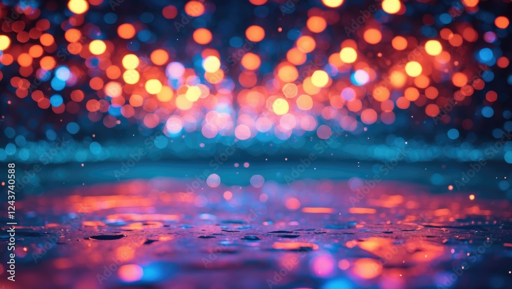 Poster vibrant abstract bokeh background with colorful light reflections and soft focus ideal for creating 