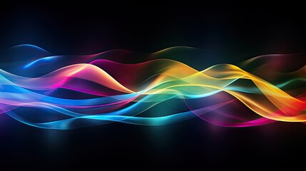 Naklejka premium Rainbow-colored light streaks against a dark background, creating a dynamic and energetic atmosphere