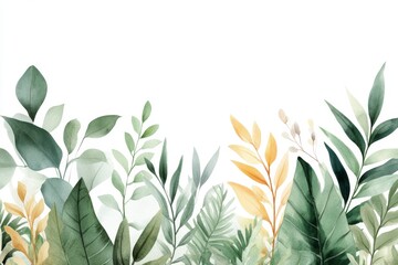 A delicate watercolor sketch of a lush rainforest, filled with exotic plants and rare animal species