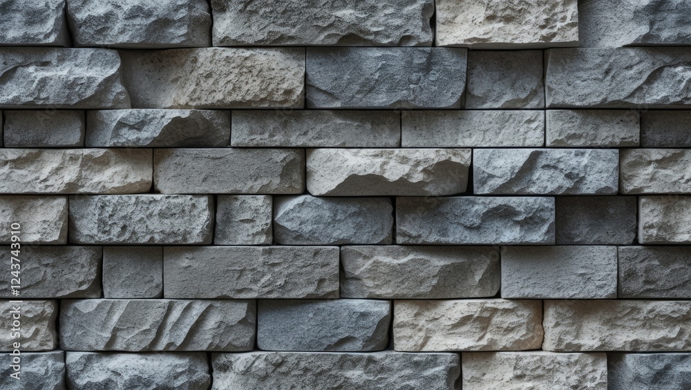 Poster textured stone wall background in various shades of gray emphasizing natural patterns and surfaces f