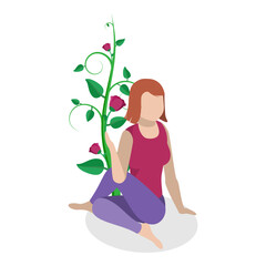 3D Isometric Flat Vector Illustration of Human Mental Health, Healthy Lifestyle. Item 2