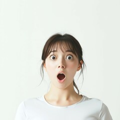 驚いた表情をした日本人女性