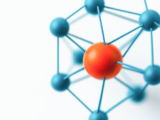 Obraz premium Close-up scientific illustration of molecule models in chemistry lab studio