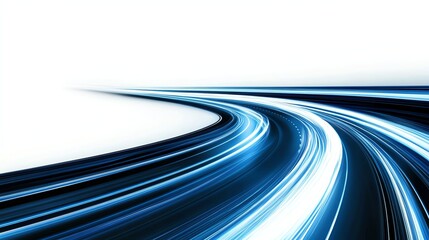 a nighttime highway, glowing streetlights, fastmoving vehicles, motion blur effect, dynamic energy, isolated on white background