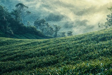 Obraz premium View of the tea plantation.
