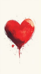 A simple red heart on a plain white background. Ideal for love, Valentine’s Day, and romance-themed designs.