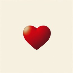 A simple red heart on a plain white background. Ideal for love, Valentine&rsquo;s Day, and romance-themed designs.