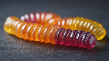 gummy worm candies isolated on transparent background