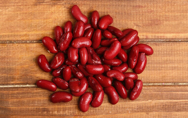 red beans on wooden background