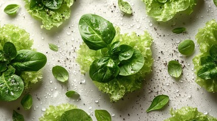 Obraz premium healthy green salad isolated on transparent background