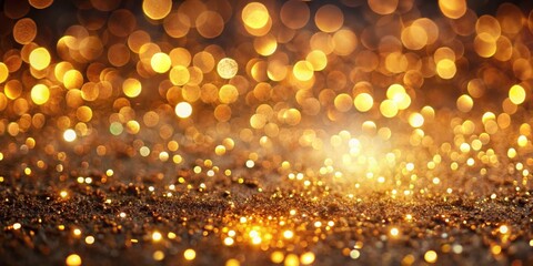 Golden Bokeh Glitter Abstract Festive Background