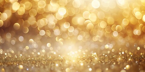 Golden Bokeh Sparkle Abstract Background of Glittering Lights