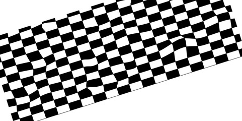Obraz premium Black and white checkered pattern background vector presentation design. Chess design or race flag, black and white fabric cloth is waving. Wavy monochrome background. square checker tablecloth.