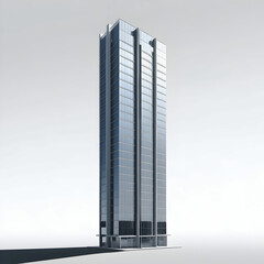a high rise tall building isolated on the white background