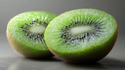 kiwi fruit slice isolated on transparent background