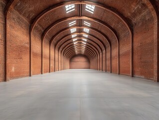 Obraz premium Expansive empty steel production hall with a clean, modernist design