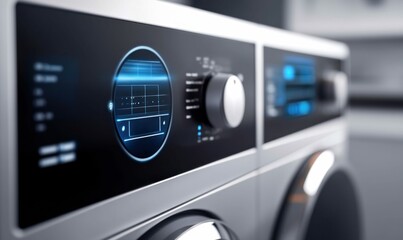 Fototapeta premium Smart Washing Machine with Futuristic Digital Controls