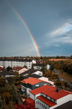 rainbow over the city