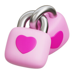 Valentine's Day 3d icon Padlock