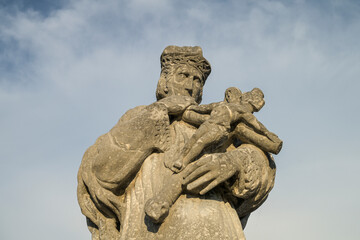 Nepomukstatue, Alte Lahnbr&uuml;cke, Limburg an der Lahn, Landkreis Limburg-Weilburg, Hessen, Deutschland