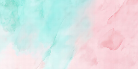 Fototapeta premium Soft pastel watercolor texture background with light blue and pink abstract swirls