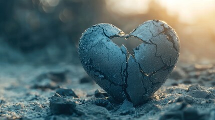 A symbolic image of a broken heart representing hurtful words and emotions