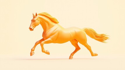 Dynamic Running Horse Illustration with Vibrant Orange Color