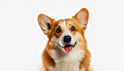 Happy corgi posing with a joyful expression isolated on white