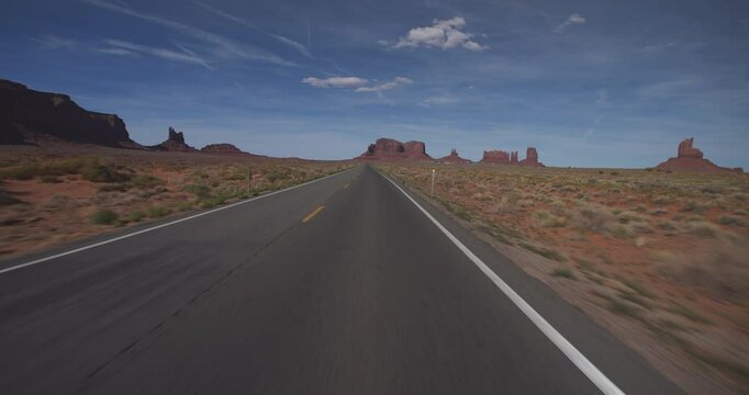 Driving Down 163 in Monumnet Valley with Standstone Structures