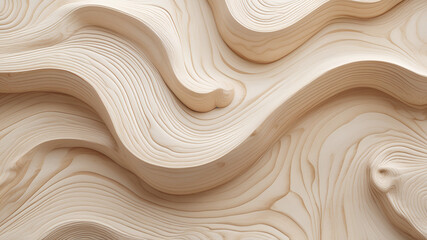 Obraz premium Soft Curves in Wood Texture: A detailed close-up of smooth, flowing timber grain patterns creating an organic and natural look.