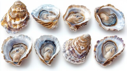 oysters isolated on transparent background