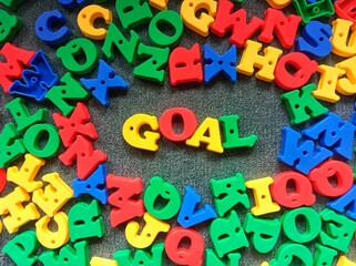 Fototapeta premium word GOAL , 3d text colorful alphabet 