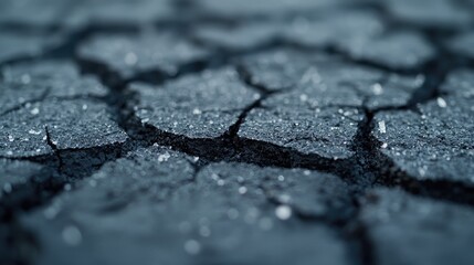 Obraz premium Cracked earth, drought, arid land, water droplets, climate change