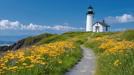 Romantic Secluded Lighthouse by the Ocean at Sunset  Cozy Beach Getaway