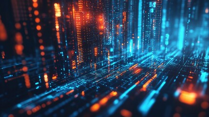 Fototapeta premium Abstract digital lock with futuristic glowing effects, symbolizing cybersecurity, encryption, and privacy